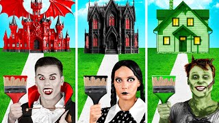 Um Colorido Casa Desafio  Wednesday vs Vampiro vs Zumbi por KiKi Challenge [upl. by Leanne336]