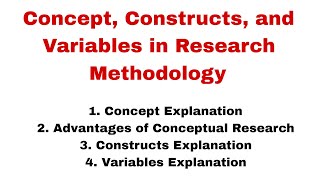 Concept in Research Construct in Research Variable in Research Terms Concept Construct Variable [upl. by Phylis]