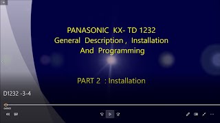 PANASONIC KX TD 1232  PART 2  INSTALLATION [upl. by Odraner]