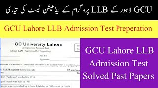 GCU Lahore LLB Admission Test Preperation  GCU Lahore LLB Admission Test Solved Past Papers [upl. by Euton156]