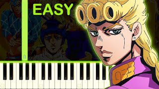 GIORNOS THEME  JoJos Bizarre Adventure  EASY Piano Tutorial [upl. by Siraj508]