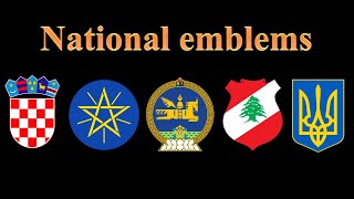 Coats of arms  National emblems of 196 countries [upl. by Ecnarual]