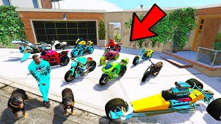 GTA V Mega Ramp bicycle Cars Motorcycle with Trevor and Friends New Stunt Map Challenge [upl. by Innep]