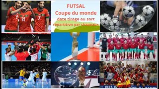 Futsal CDM2024 tirage au sort coupe du monde date pays qualifiées chapeau du MAROC maroc futsa [upl. by Karolina]