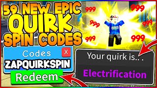 NEW 59 MY HERO MANIA ELECTRIFICATION QUIRK SPIN UPDATE CODES Roblox [upl. by Hazel]