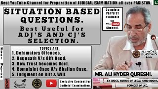 Situation Based Questions for ADJS AND CJS Selection By Mr Ali Hyder Qureshi [upl. by Bunnie540]