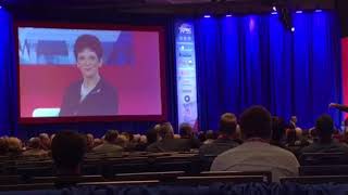 Mona Charen Gets Boos at CPAC2018 for Marechal Le Pen Comments [upl. by Daggna]