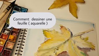 Comment dessiner une feuille d’automne à l’aquarelle [upl. by Xymenes]