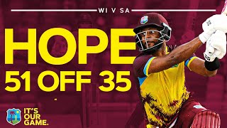 Power Hitting 🏏  Shai Hope Hits 51 Off 35 Balls  West Indies v South Africa T20I [upl. by Assenna]