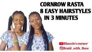 HOW TO STYLE CORNROW RASTAKNOTLESS knotlessbraids cornrowbraids cornrowstyles cornrows [upl. by Rekyr719]