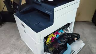 HOW TO REPLACE TONER CARTRIDGES DRUM UNITS AND WASTE TONER BOX ON XEROX WORKCENTRE 6515PHASER 6510 [upl. by Inalial669]