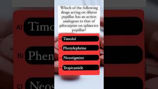 Pharmacology MCQ 6 Answer is in the comments 💉💊💉💊 neetpg inicet fmge usmle plab doctor [upl. by Maybelle]