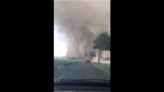 Tornado Passes On Top of Motorists in Schwalmtal Germany [upl. by Ardnasirk441]