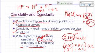 Properties of Solutions 18  Osmolality Osmolarity and vant Hoff Factor  6m27s [upl. by Philps739]