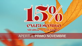 Scopri la promo di ottobre extra 15 su calzature dal prezzo outlet50 extra 10 abbigliamento [upl. by Ronym]