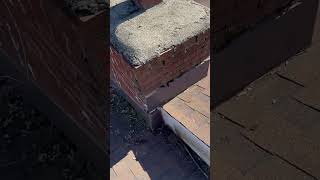 Roof saddle or cricket on chimney Roof leak Battle Creek Michigan leakyroof roofing roofrepair [upl. by Anavlis]