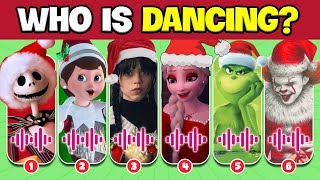 Guess Whos DANCING ChristmasWednesdayPennywiseJack Skellington The Grinch The Elf on the Shelf [upl. by Day]