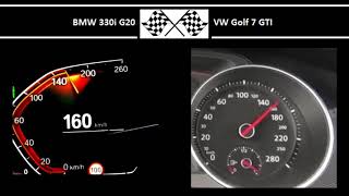 BMW 330i G20 VS VW Golf 7 GTI  Acceleration 0100kmh [upl. by Trefor347]