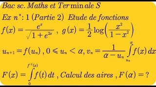 Ex n° 1 Partie 2 Étude de fonctions pour les examens de La 2ème année Bac SM et Terminale S [upl. by Anegal]