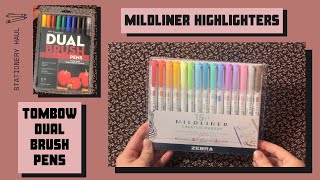 Tombow Dual Brush Pens  Zebra Mildliner Highlighters  REVIEW amp SWATCHES [upl. by Algy]