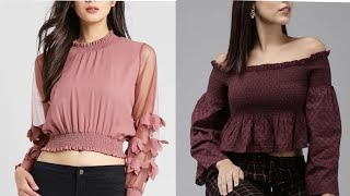 Latest crop top collections for girls 2021  Tops for girls  Jeans Top design  New tops collection [upl. by Heyer567]