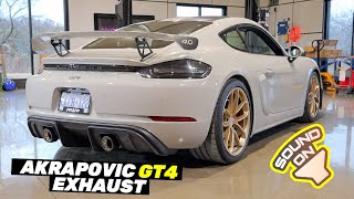 Porsche Cayman GT4 Best Exhaust Akrapovic Rev Up Sound amp Install [upl. by Emmeram]