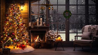 Relaxing Christmas Soft Piano Music  Calm Relax Sleep Study  Christmas Songs with Fireplace [upl. by Bigler615]