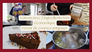 Gâteau chocolat économique sans œuf ni lait vlog retour de courses anti gaspi [upl. by Davin]