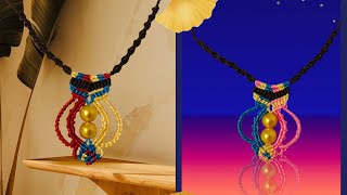 Macramé grown necklace diy handmade beautiful [upl. by Somar]