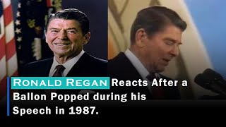 Ronald Reagans Reaction to a Balloon Popping During Speech  6 Years After Assassination Attempt [upl. by Jaymie]