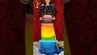 How to Wear Low Waist Saree With Thin Pleats  Low Waist Rainbow Saree Draping [upl. by Jacquenetta]