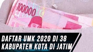 Daftar lengkap UMK Jatim tahun 2020 di 38 Kabupaten dan Kota [upl. by Avlem893]