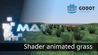 Godot tutorial  Shader animated grass made with Gimp and Blender [upl. by Risay794]