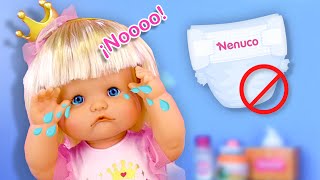 👑👶¡Mi Bebé Nenuco Princess deja el pañal 🚼  🍼 Bebés de juguete Nenuco 💖 [upl. by Oiralednac]