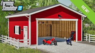 New Mods  Motorcycle  SideCar American Two Car Garage amp Röwer System 25 Mods  Farm Sim 22 [upl. by Zuzana]