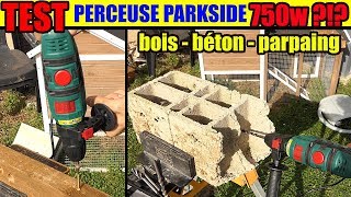 test lidl perceuse à percussion parkside psbm 750 hammer drill schlagbohrmaschine [upl. by Vyner47]