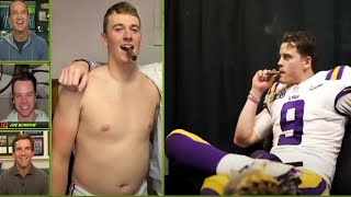 Peyton roasts Eli trying to catch his own pass amp Joe Burrow rates his cigar video [upl. by Tuttle]