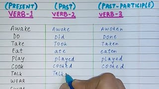 Present Past and Past participle V1V2 and V3👩‍🏫💯📚 video english viralvideo [upl. by Bobine752]