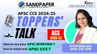 APSC Toppers Talk by Rituparna Das ACS Rank 62 II Crack APSC 2025 [upl. by Oira]