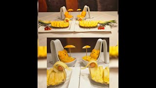 AMAZING FRUIT ART CUTTINGCARVING  Very elegant relaxing Bears with umbrellas and Birds ASMR [upl. by Suiravat]