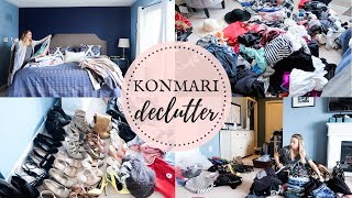 KONMARI METHOD EXTREME CLOSET DECLUTTER  Part 1 Declutter  Nesting Story [upl. by Juley]