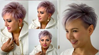 Women PixieBob Haircut Transformation 2023  short hair styles for thin hair  undercut Pixie [upl. by Craddock530]