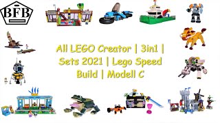 Alle LEGO Creator  3in1  Sets 2021  Lego Speed Build Review  Modell C [upl. by Ogilvy]