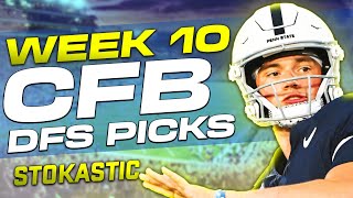 CFB DFS Picks Week 10 Saturday 11224  College Football Daily Fantasy Tips [upl. by Drofnas]