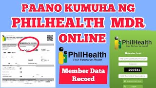 PAANO KUMUHA NG PHILHEALTH MDR ONLINE  MEMBER DATA RECORD  PHILHEALTH MRD ONLINE philhealth mdr [upl. by Zurkow]