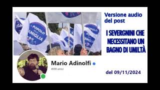 Da un post FB di Mario Adinolfi del 091124 [upl. by Latsyc675]