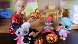 LOL SURPRISE DOLLS Carve Pumpkins amp Get New Outfits [upl. by Assilak]