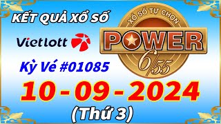 Kết Quả Xổ Số Tự Chọn POWER 655 Ngày 1092024  Vietlott 655  Kỳ Vé 01085 – VIETLOTT [upl. by Novihc]