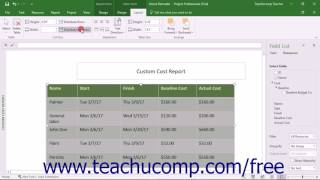 Project 2016 Tutorial Setting Report Table Layout Options Microsoft Training [upl. by Veljkov]