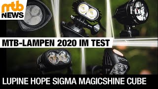 MountainbikeLampenVergleichstest 2020 Cube Acid Hope R4 Lupine Piko Magicshine amp Sigma Buster [upl. by Schrick]